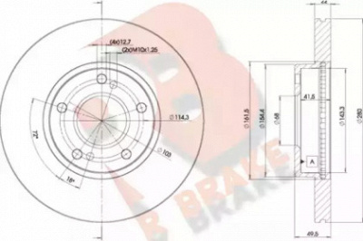 R BRAKE 78rbd28801 -  Тормозной диск